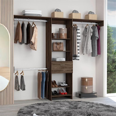 Decoracion Brisk Closet System, Dark Walnut DE2950661